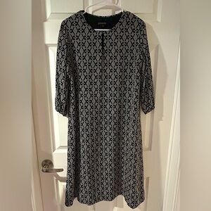 abstract patterned silk geometric professional office tunic dress